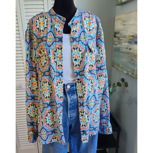 Jones NY Shacket size XL Button up Colorful Cotton